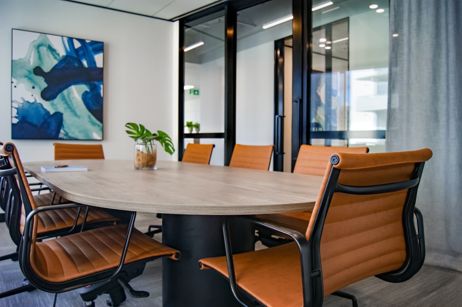 Directors' meeting suite with leather seating